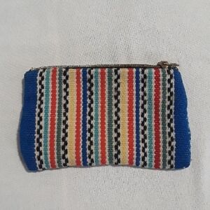 Vintage Handmade Striped Pouch with MU-ZIP Zipper
